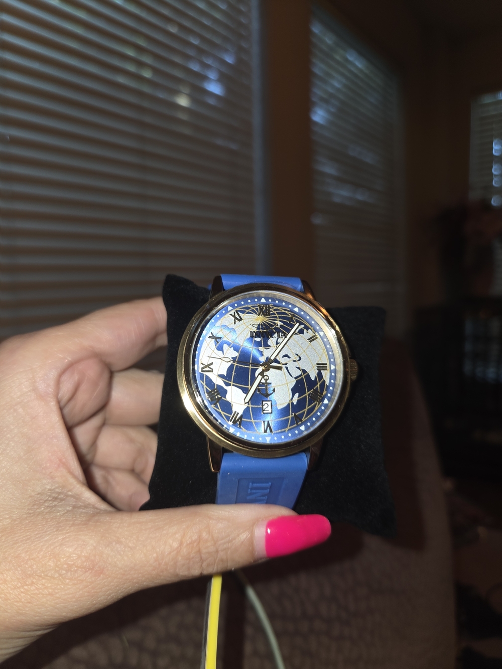 Invicta $498 MSRP Blue Globe Men's Watch with Gold Case Invicta